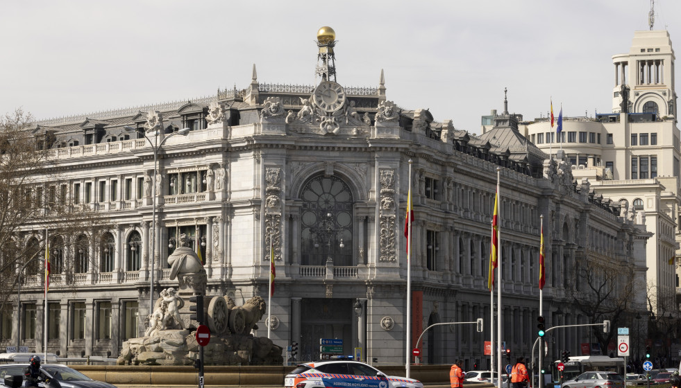 Archivo - Fachada del Banco de España, a 1 de abril de 2025, en Madrid (España).