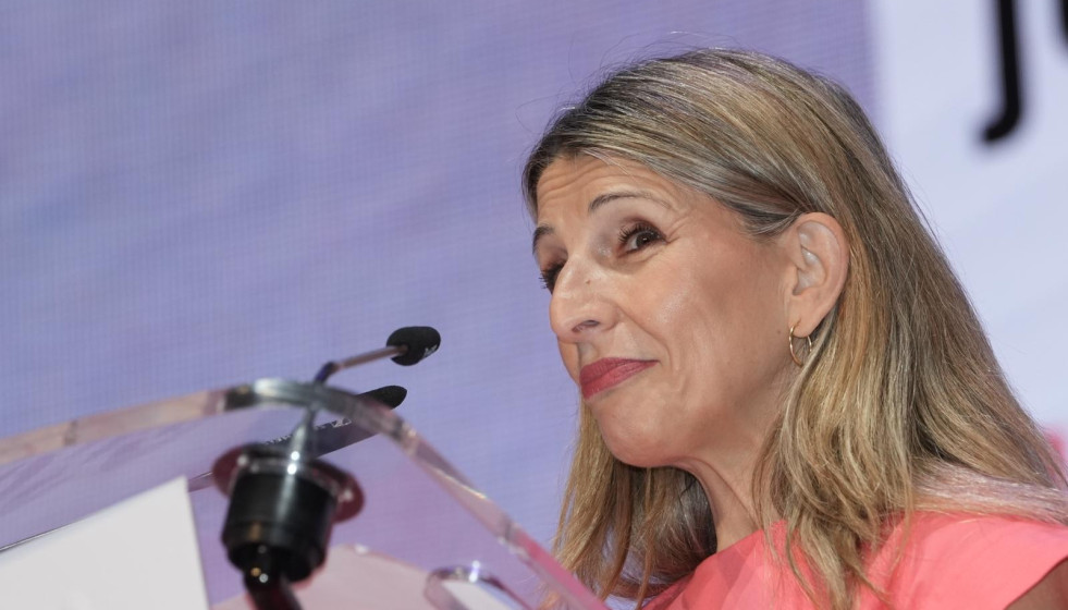 La vicepresidenta segunda y ministra de Trabajo y Economía social, Yolanda Díaz, en un acto en Badajoz