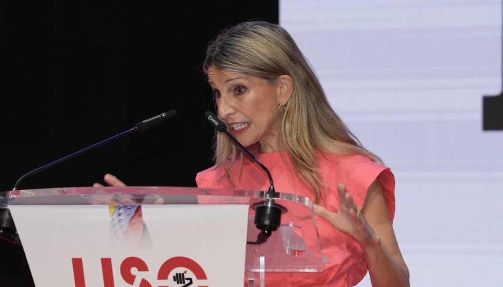 La vicepresidenta segunda, Yolanda Díaz, clausura el congreso de USO en Badajoz
