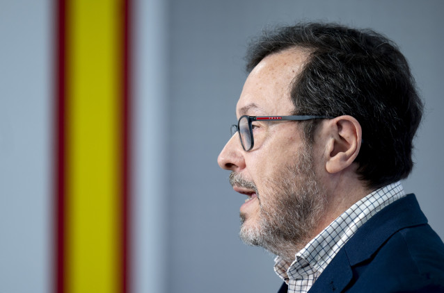 Archivo - El portavoz de Vox, José Antonio Fúster, durante una rueda de prensa posterior a la reunión del Comité de Acción Política