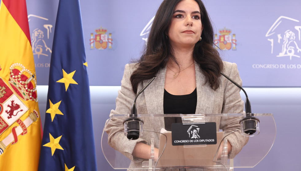 La portavoz de VOX en el Congreso, Pepa Millán, durante una rueda de prensa en el Congreso de los Diputados, a 26 de mayo de 2026, en Madrid (España).