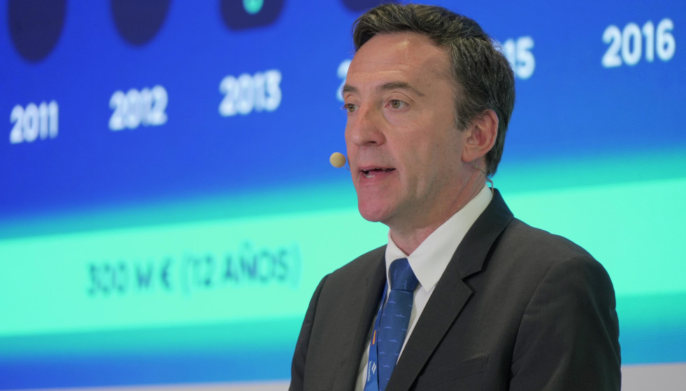 Archivo - El presidente de Navantia, Ricardo Domínguez, durante su participación en la conferencia 'Navantia, punta de lanza de la innovación' en el marco de la edición de 2025 de Feindef, a 13 de