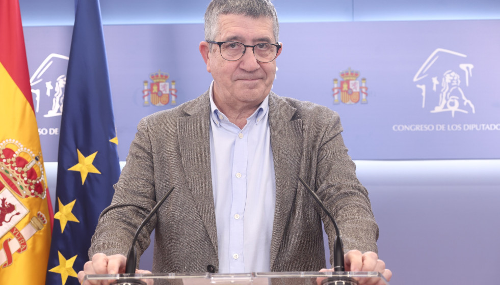 El portavoz del PSOE en el Congreso, Patxi López, durante una rueda de prensa en el Congreso de los Diputados, a 26 de mayo de 2026, en Madrid (España).