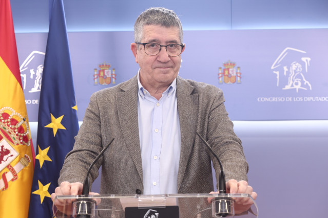 El portavoz del PSOE en el Congreso, Patxi López, durante una rueda de prensa en el Congreso de los Diputados, a 26 de mayo de 2026, en Madrid (España).