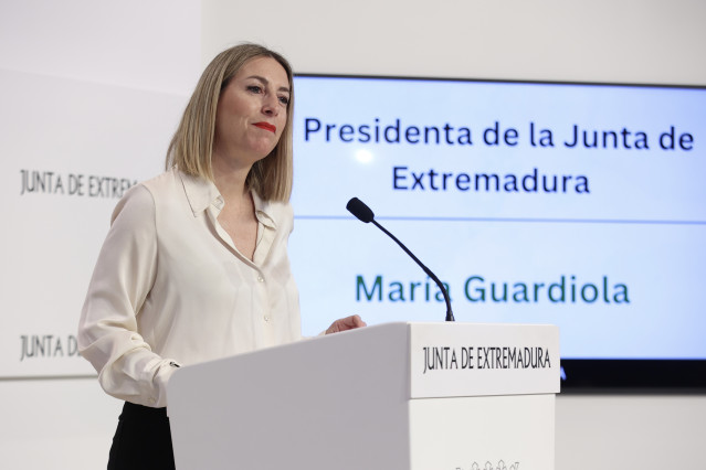 La presidenta de la Junta de Extremadura, María Guardiola, en una foto de archivo