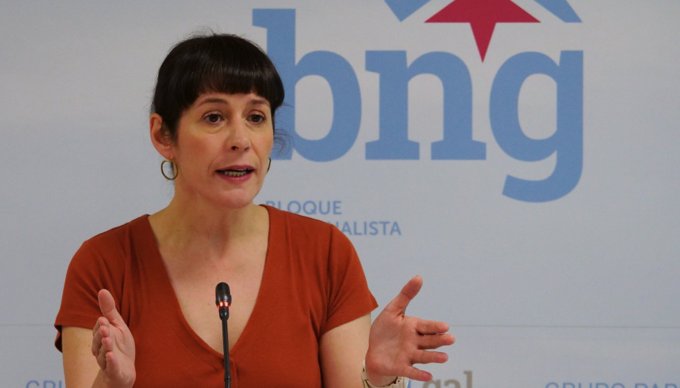 La portavoz nacional del BNG, Ana Pontón, en rueda de prensa.