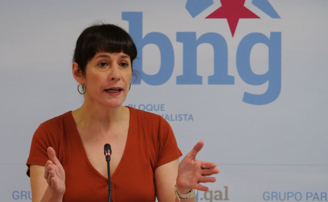 La portavoz nacional del BNG, Ana Pontón, en rueda de prensa.