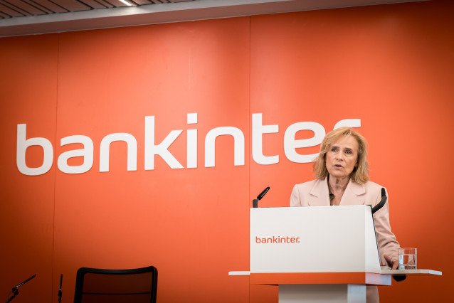 Archivo - La consejera delegada de Bankinter, Gloria Ortiz, durante la presentación de los resultados correspondientes al primer trimestre de 2026, en la sede central del banco, a 23 de abril de 2026, en Madrid (España).