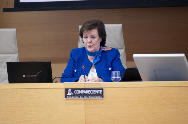 Archivo - La presidenta del Tribunal de Cuentas, Enriqueta Chicano, comparece ante la Comisión Mixta para las Relaciones con el Tribunal de Cuentas, a 28 de abril de 2026, en Madrid (España).