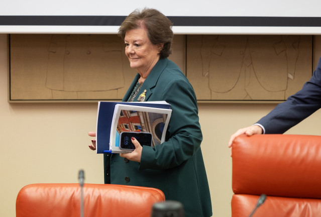 Archivo - La presidenta del Tribunal de Cuentas, Enriqueta Chicano, a su llegada a la Comisión Mixta para las Relaciones con el Tribunal de Cuentas, en el Congreso, a 24 de febrero de 2026, en Madrid (España).