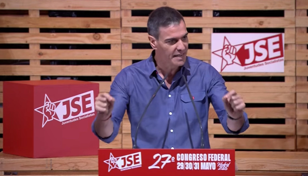 El presidente del Gobierno, Pedro Sánchez, en el Congreso de Juventudes Socialistas en Madrid