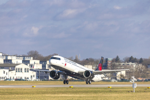 Archivo - Airbus entrega el primero de sus 30 aviones A321XLR destinados a Air Canada.