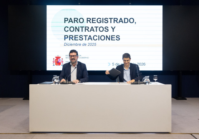 Archivo - Los secretarios de Estado de Trabajo, Joaquín Pérez Rey, y de Seguridad Social y Pensiones, Borja Suárez.