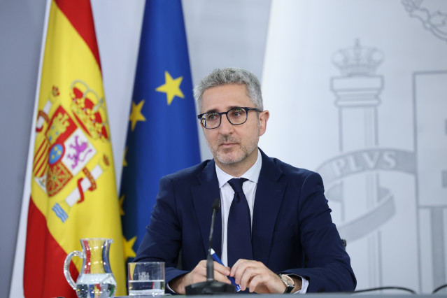 El ministro de Hacienda, Arcadi España, en la rueda posterior al Consejo de Ministros