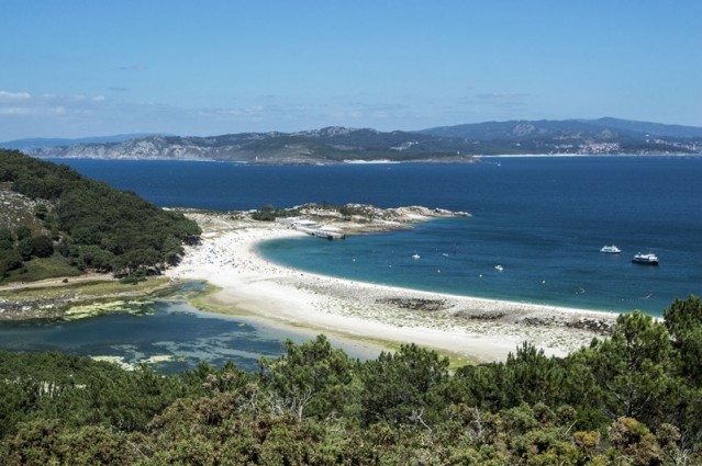 Playa de las Islas Cíes desde el mirador