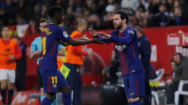 Dembele y messi 310318