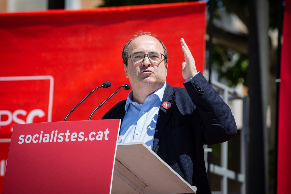 Miquel Iceta en la celebración de la Fiesta de la Rosa del PSC del Vallès