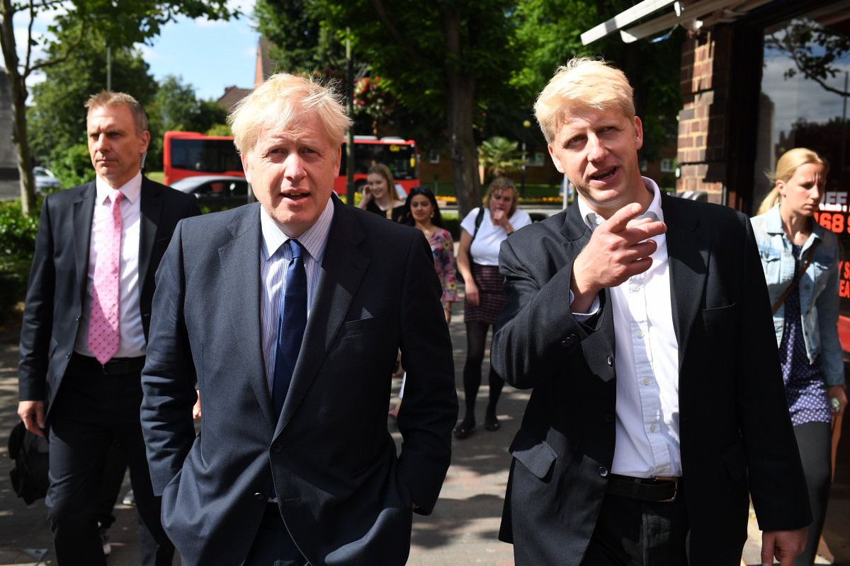 Boris Johnson junto a super hermano