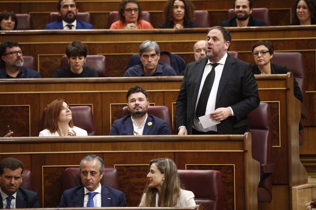 Junqueras durante la constitución del Congreso