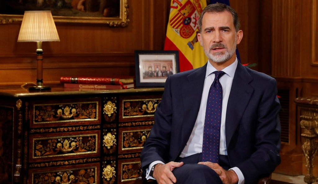 Imagen del tradicional mensaje de Navidad del rey Felipe VI, 2019