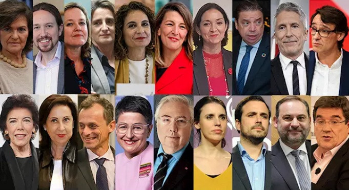 Ministras y ministros del Gobierno PSOE Unidas Podemos