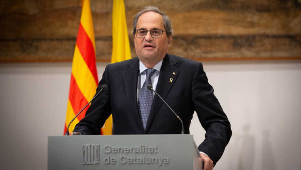 Quim Torra desde el Palau de la Generalitat