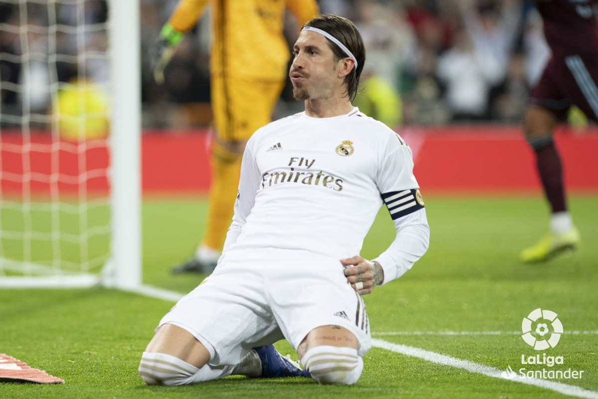 Sergio Ramos en el partido del Real Madrid frente al RC Celta