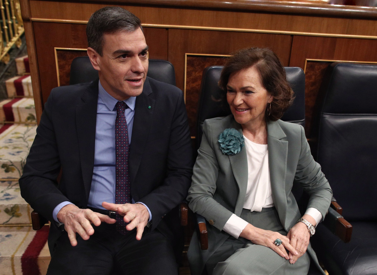 Su00e1nchez con Calvo en el Congreso (febrero de 2020)
