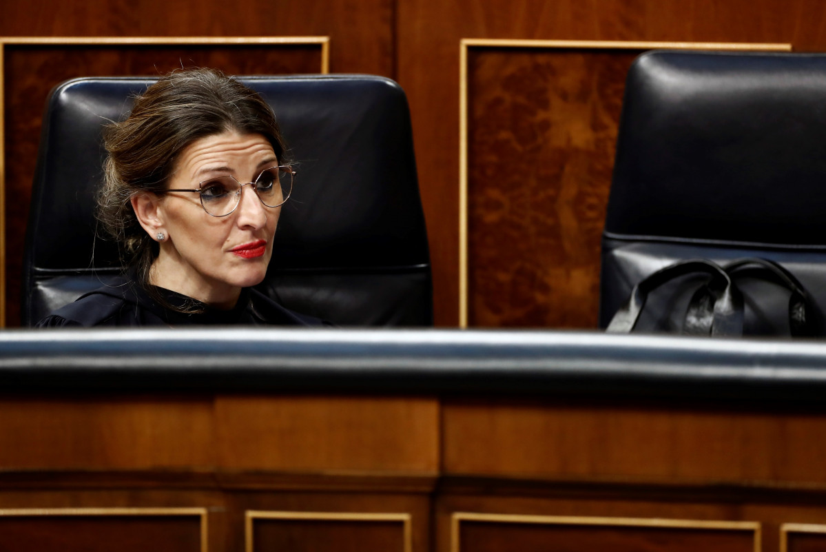 La ministra de Trabajo, Yolanda Díaz, durante el pleno celebrado este miércoles en el Congreso de los Diputados.