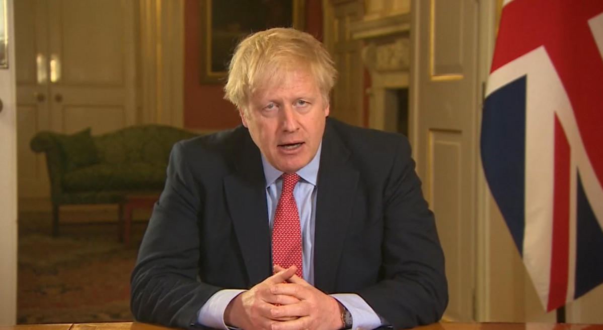 23 March 2020, England, London: A screen-grab of UK Prime Minister Boris Johnson addressing the nation from 10 Downing Street, as he placed the UK on lockdown as the Government seeks to stop the spread of coronavirus (COVID-19). Photo: -/PA Wire/dpa