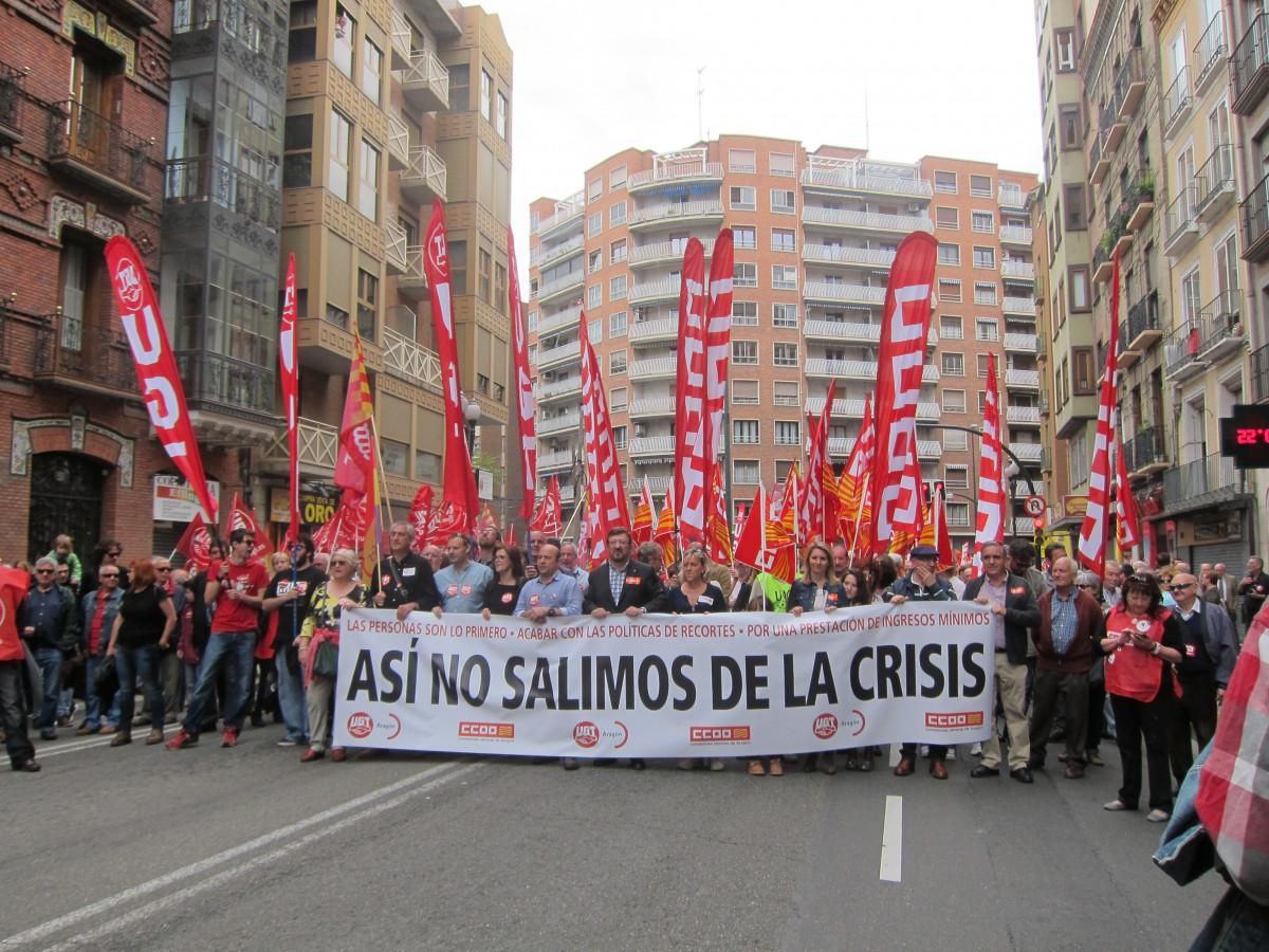 Manifestación del Primero de Mayo en Zaragoza.
