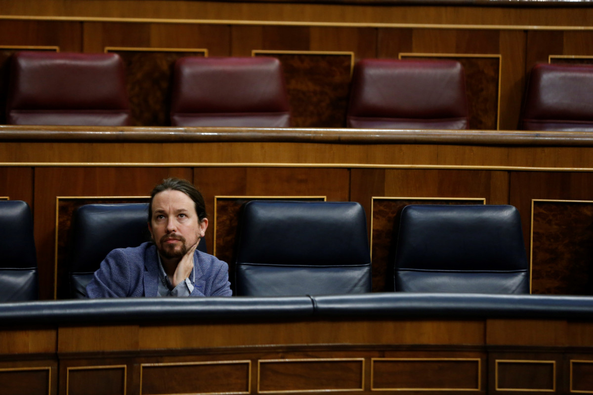 El vicepresidente segundo del Gobierno, Pablo Iglesias, en el Congreso