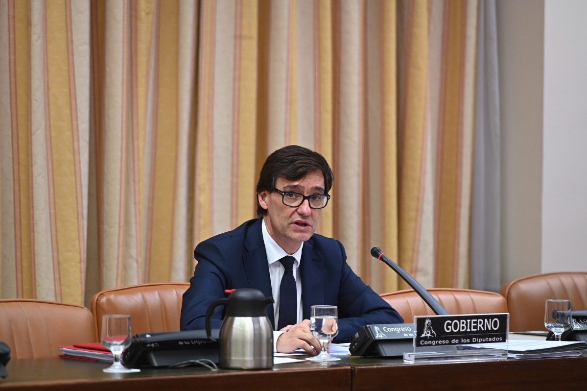 El ministro de Sanidad, Salvador Illa, durante su comparecencia en la Comisión correspondiente del Congreso en una semana marcada por la polémica debido a la disparidad de datos con algunas comunidades autónomas, en Madrid (España), a 4 de mayo de 2020.