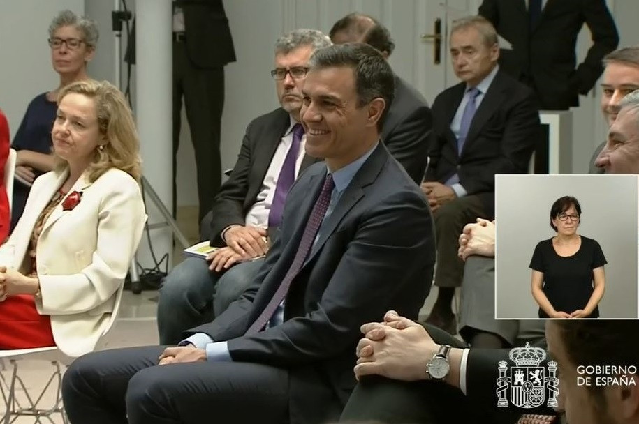 Pedro Sánchez durante la presentación del plan.