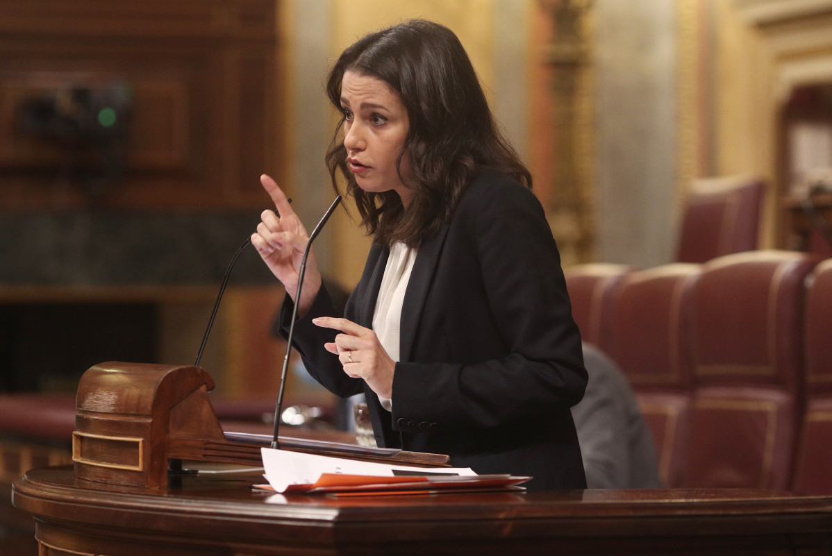 La presidenta de Ciudadanos, Inés Arrimadas, interviene en el Congreso de los Diputados.