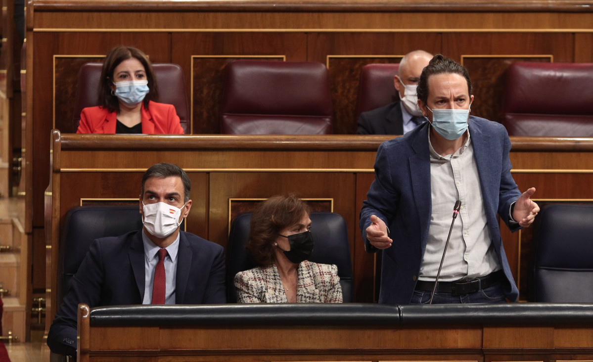 El vicepresident segon del Govern, Pablo Iglesias, intervé durant una sessió de control al Govern al Congrés