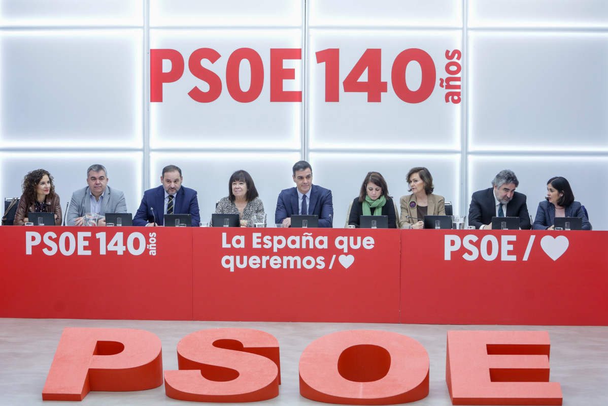 Pedro Sánchez, al frente de la ejecutiva del PSOE