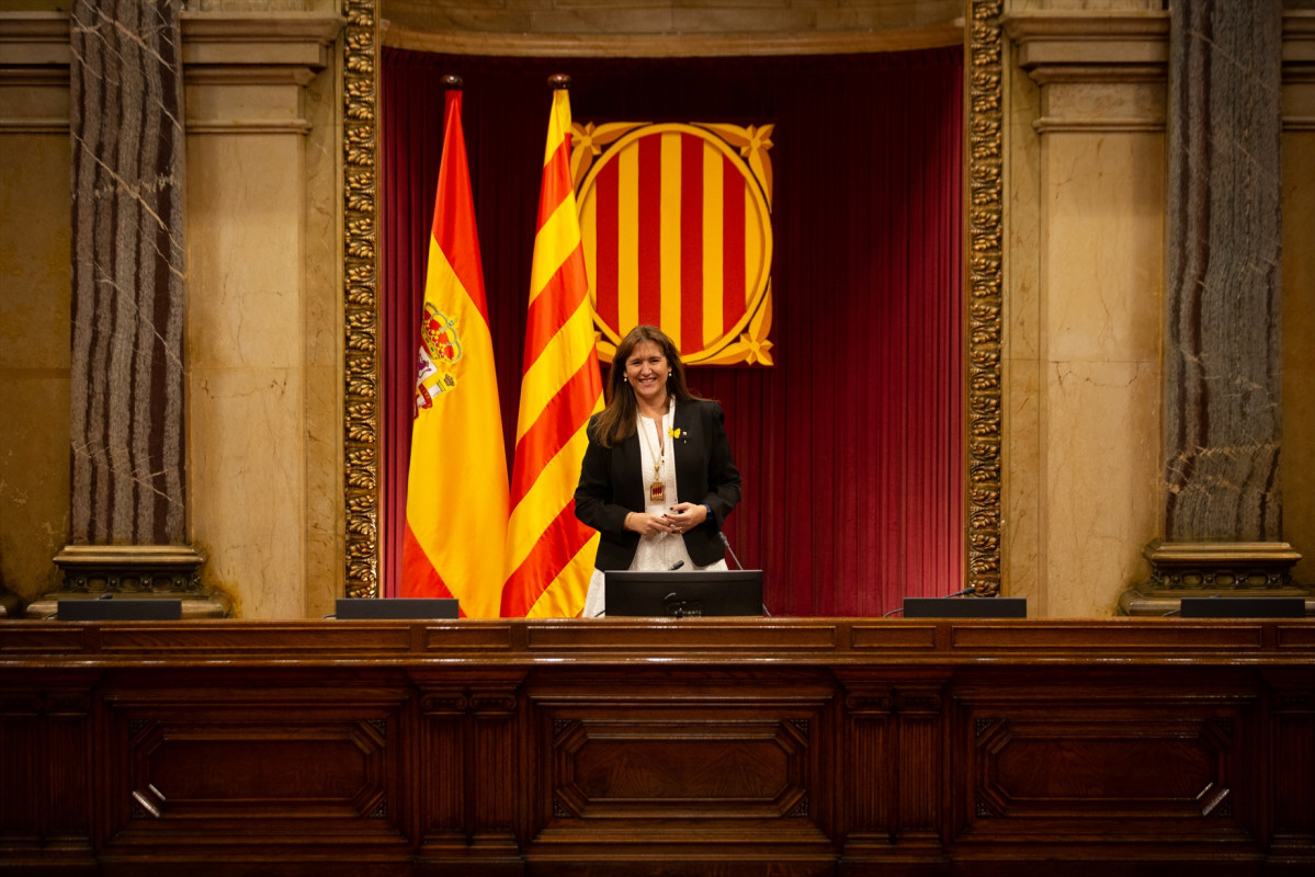 La presidenta de la Cámara catalana, Laura Borràs, en el inicio de la XIII legislatura, en Barcelona