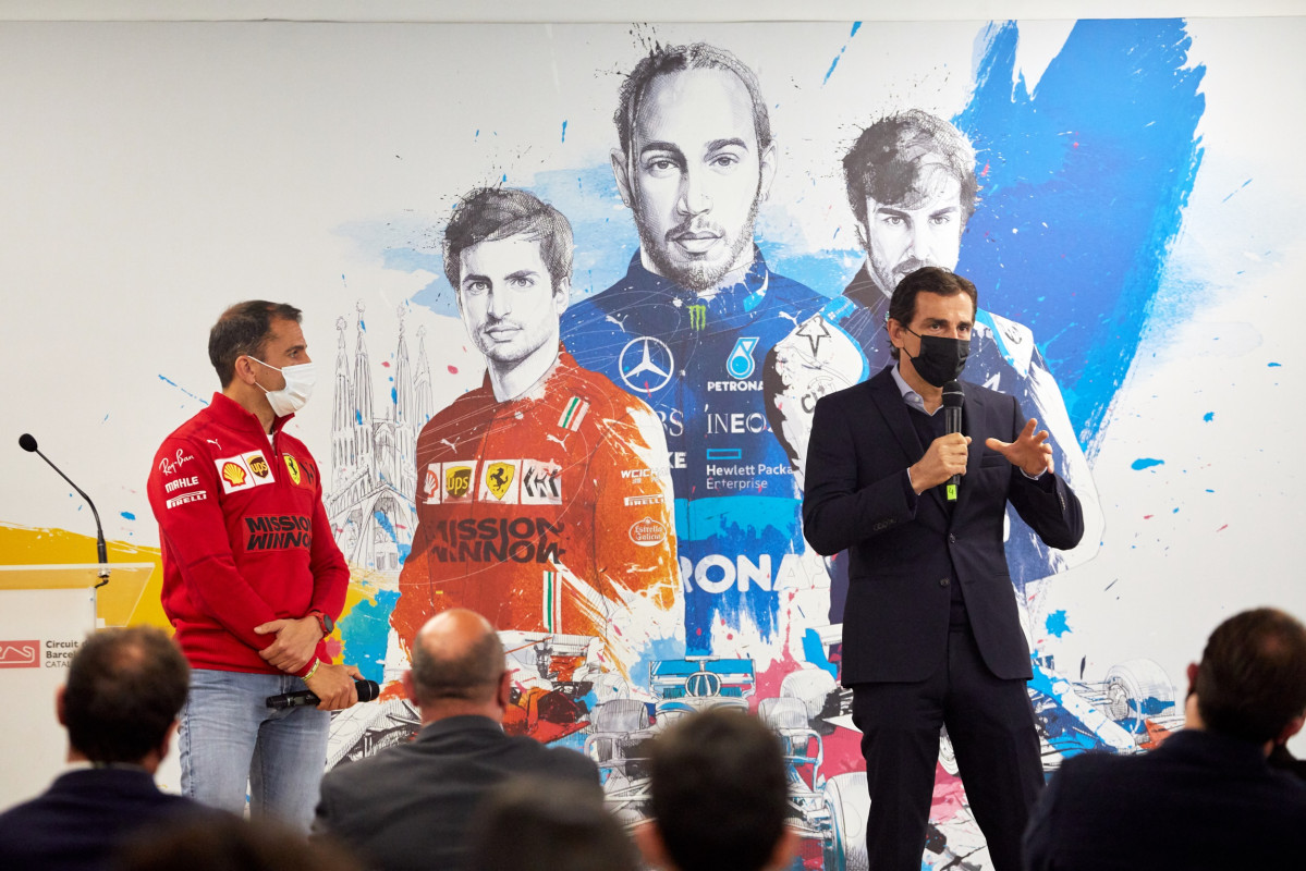 Presentación del Gran Premio de España 2021 de Fórmula 1, en el Circuit de Barcelona-Catalunya, con Marc Gené y Pedro De la Rosa