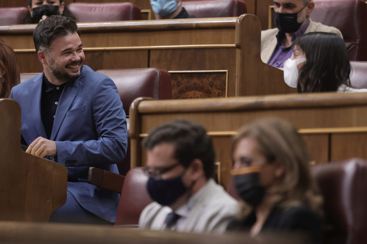 Archivo - El portavoz de Esquerra Republicana en el Congreso, Gabriel Rufián, en una sesión de control al Gobierno en el Congreso