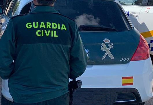 Archivo - Un agente de la Guardia Civil de espaldas y junto a un vehículo oficial del cuerpo, foto de recurso