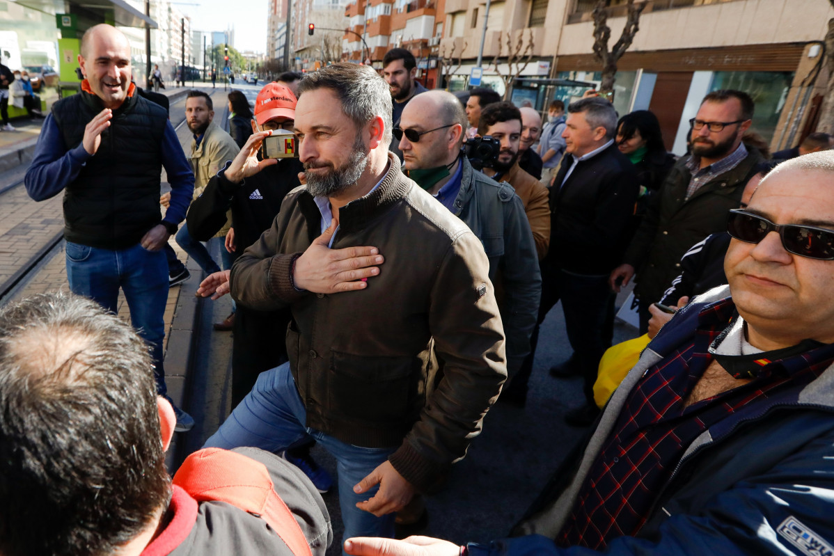 El líder de Vox, Santiago Abascal, en Murcia