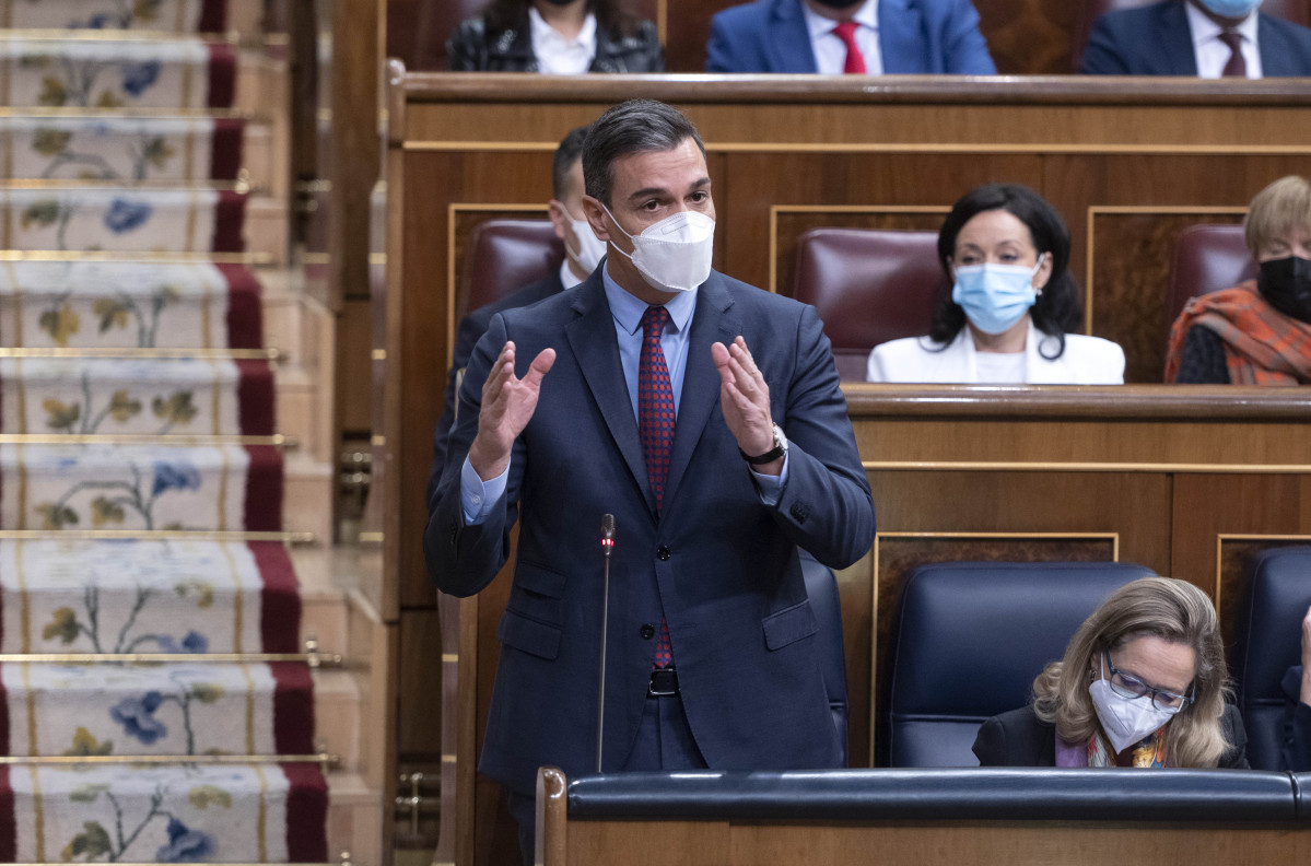 El president del Govern central, Pedro Sánchez, al Congrés dels Diputats