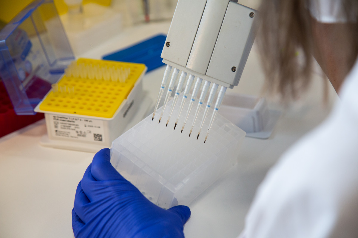 Archivo - Una investigadora trabaja en un laboratorio en el que realizan la secuenciación de las muestras de coronavirus en una imagen de archivo.