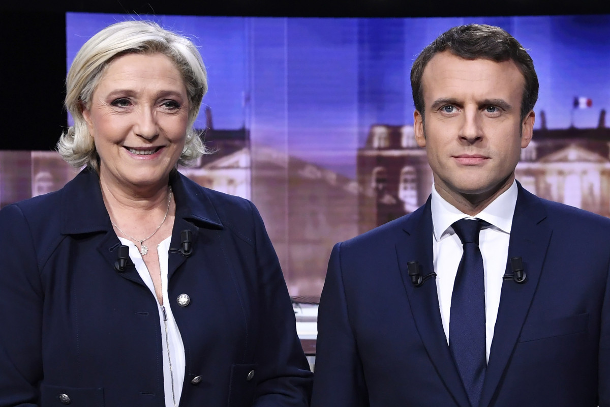 Archivo - Marine Le Pen y Emmanuel Macron