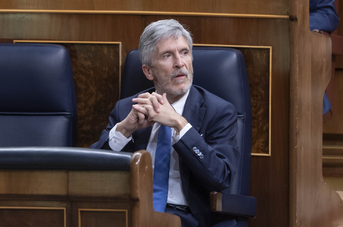 El ministro del Interior, Fernando Grande-Marlaska, en una sesión plenaria