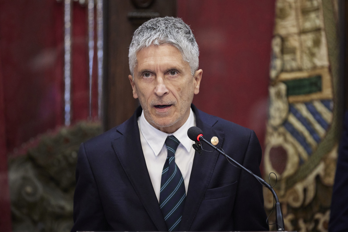 El ministro del Interior, Fernando Grande-Marlaska, comparece en rueda de prensa en Granada tras la reunión preparatoria del Plan Operativo de Seguridad para la cumbre europea